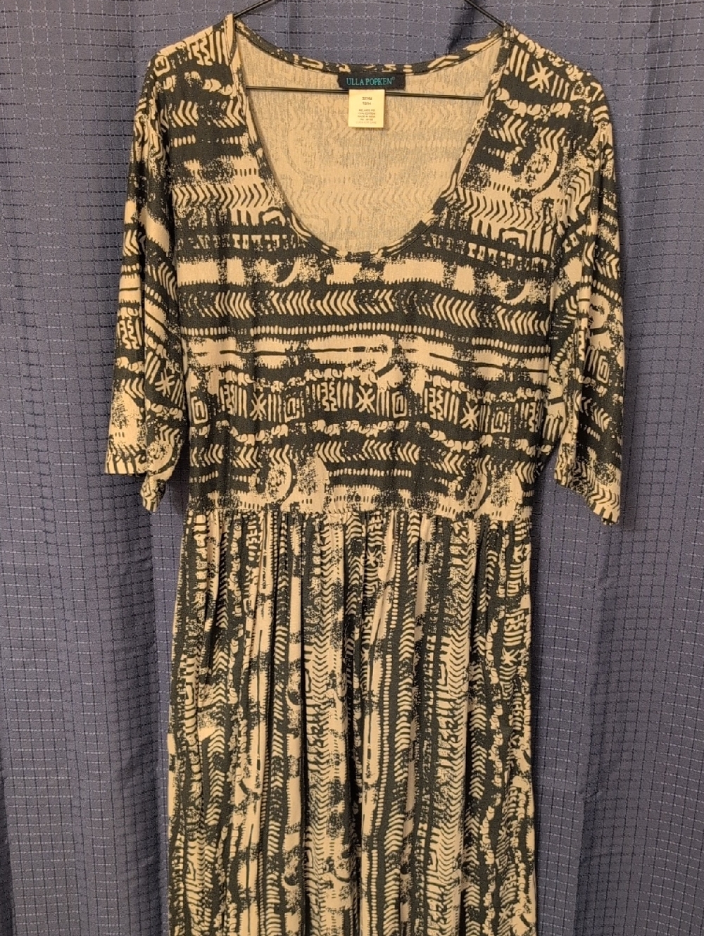 Ulla Popken Smocked Empire Waist Maxi Dress 12/14